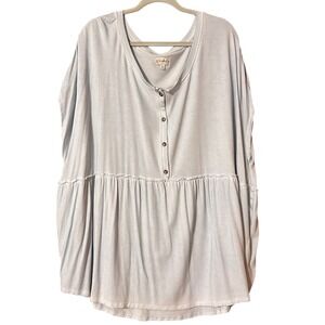 Wonderly Women's Peplum Top Stretch‎ Button Front Loose Fit Blouse White 4X Plus